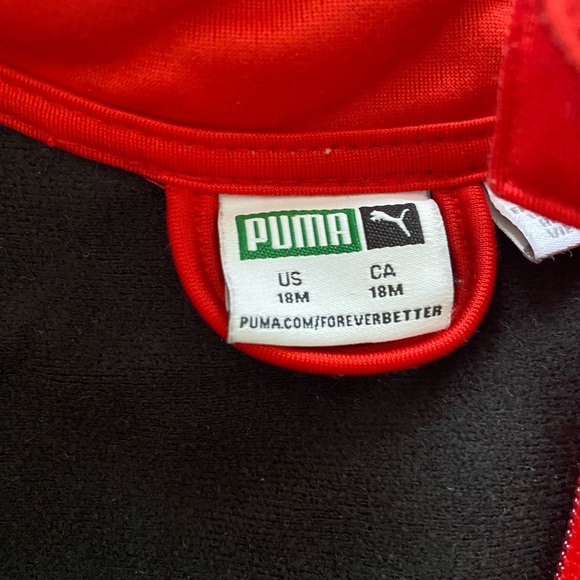 Puma Kids Red and Black Track Pants 18mo - Picture 2 of 3